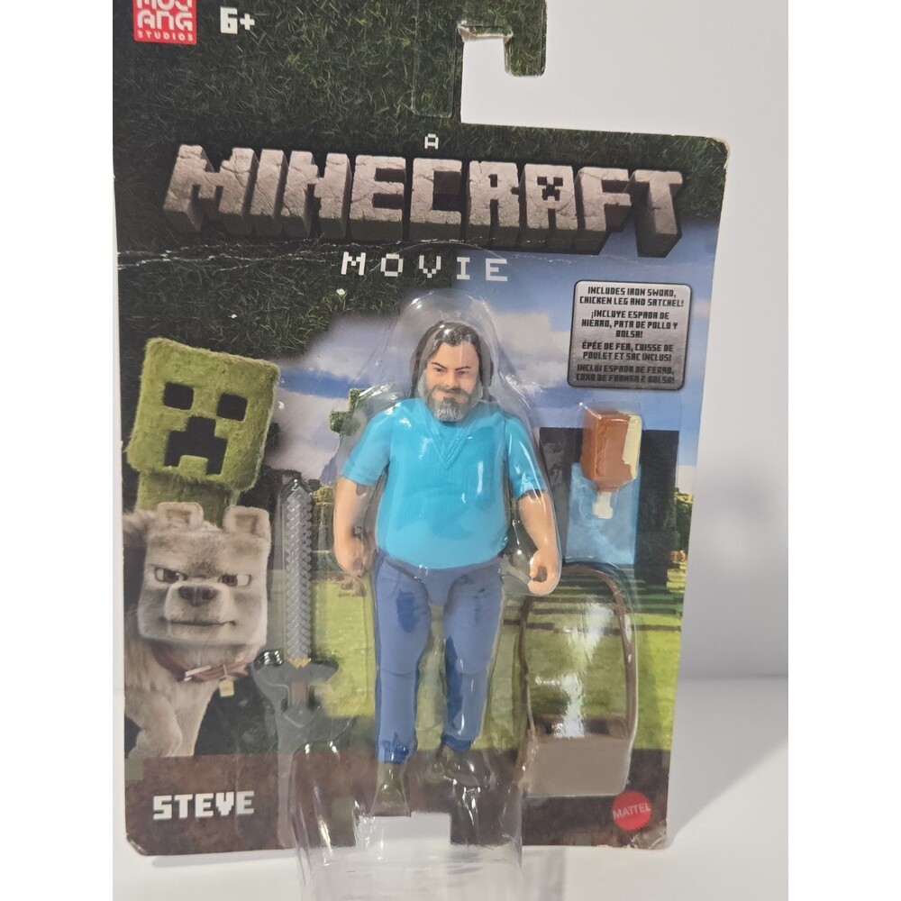 Mattel "A Minecraft Movie" Steve 4"  Action Figure New Sealed Jack Black Steve